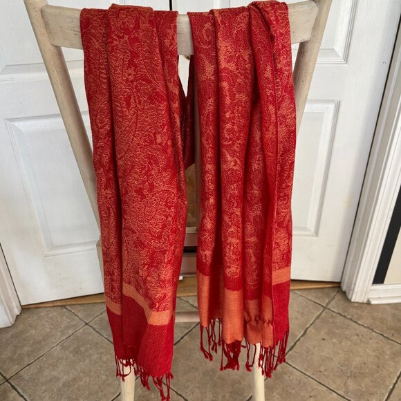 Stunning Orange Pashmina - Picture 2 of 4